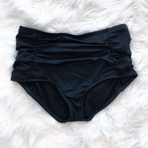Guess High Waisted Ruched Bikini Bottoms